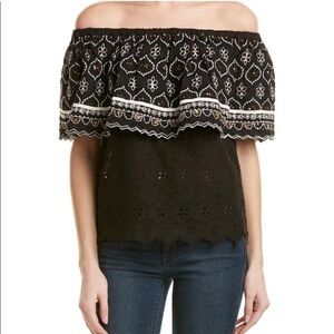 Hemant & Nandita top shirt black boho XS $300